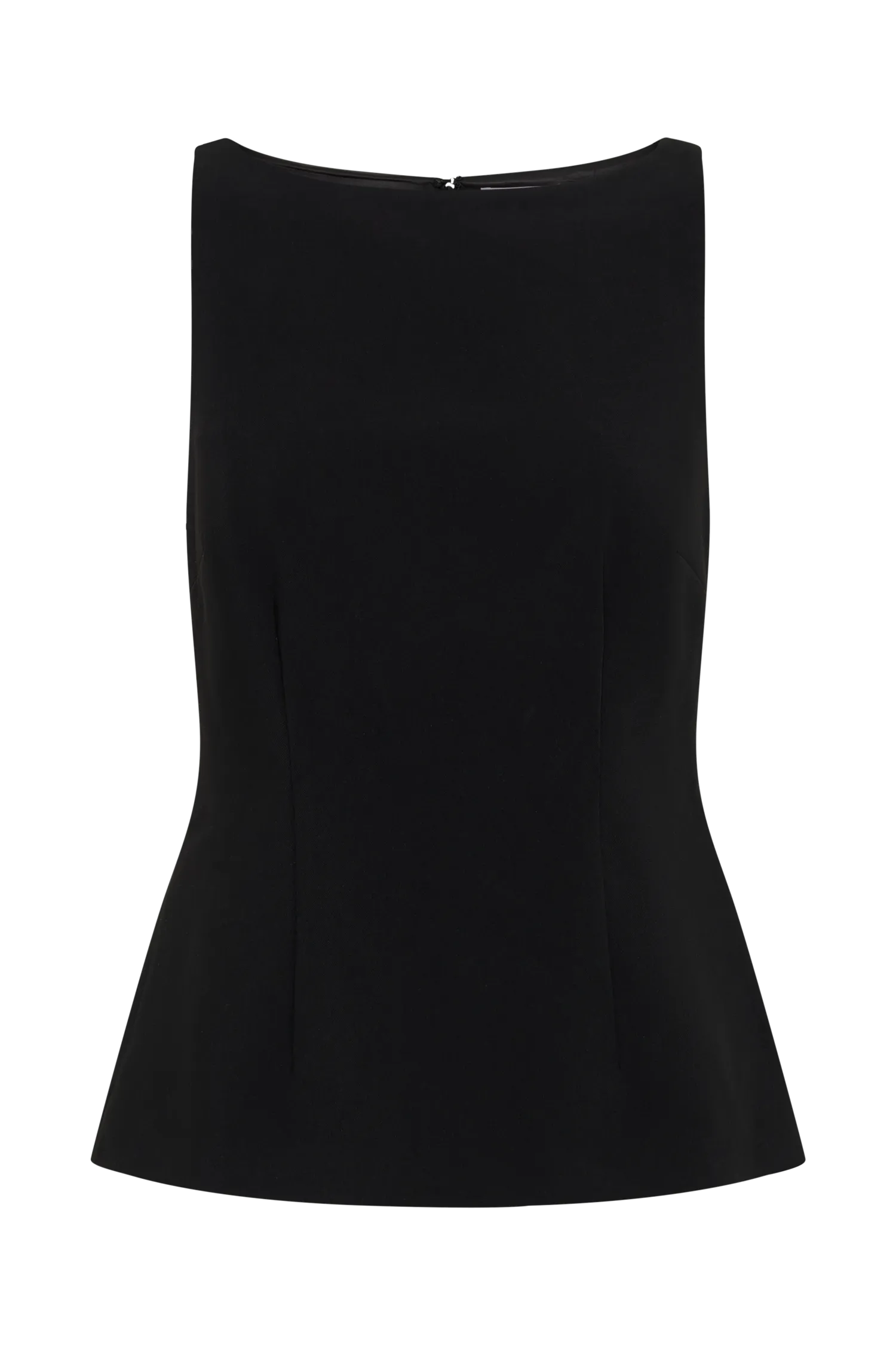 Angela Sleeveless Suiting Top - Black