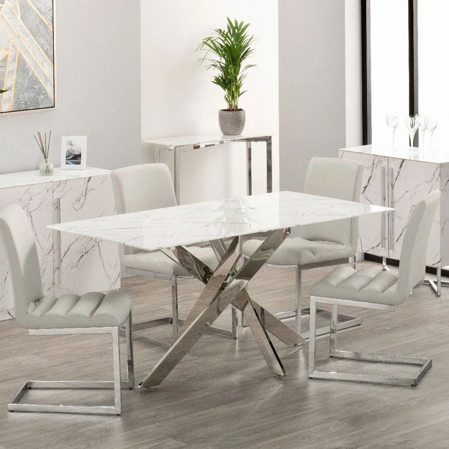 Arlo Antique Marble Top Modern Dining Table