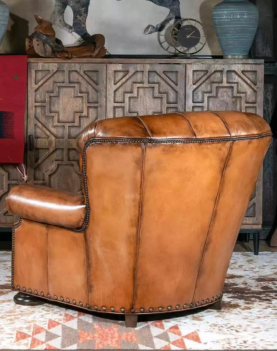 Artisan Leather Tufted Chair / Ottoman