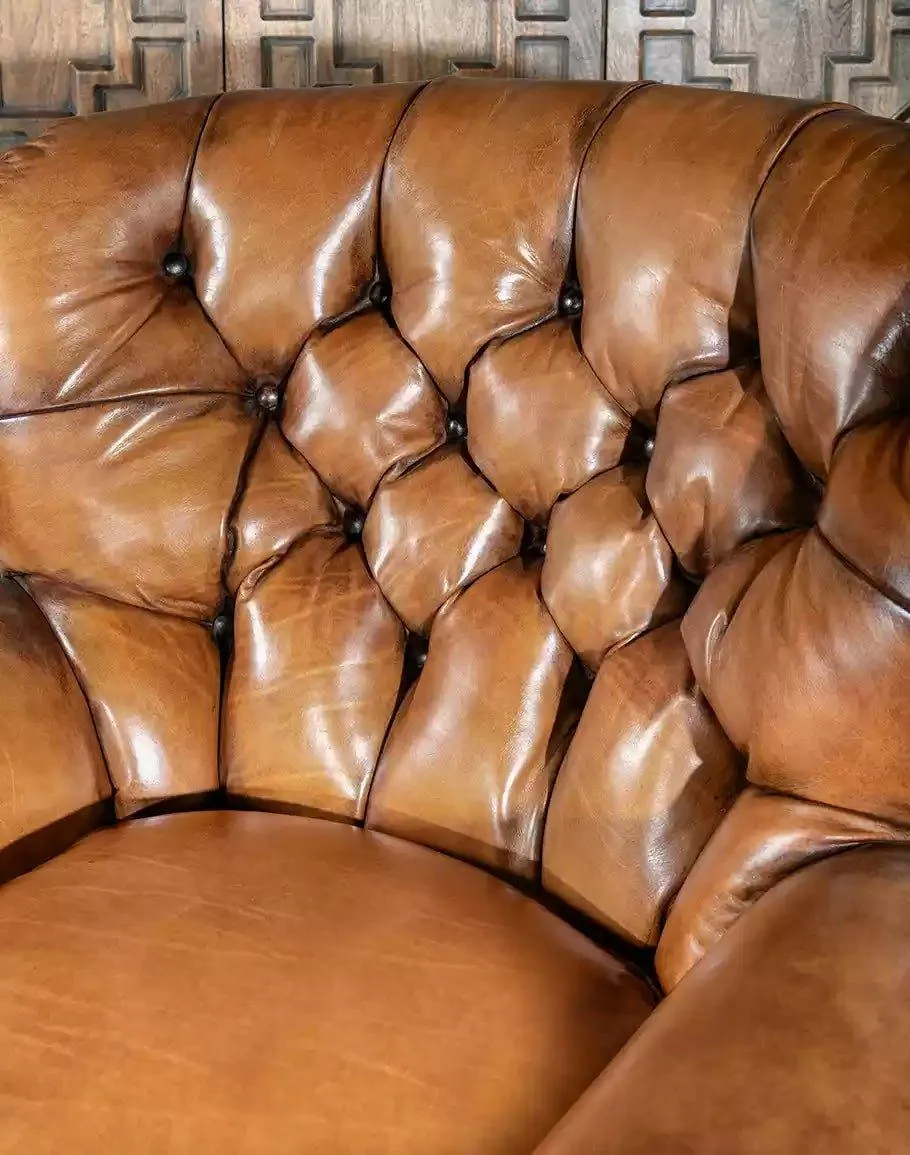 Artisan Leather Tufted Chair / Ottoman