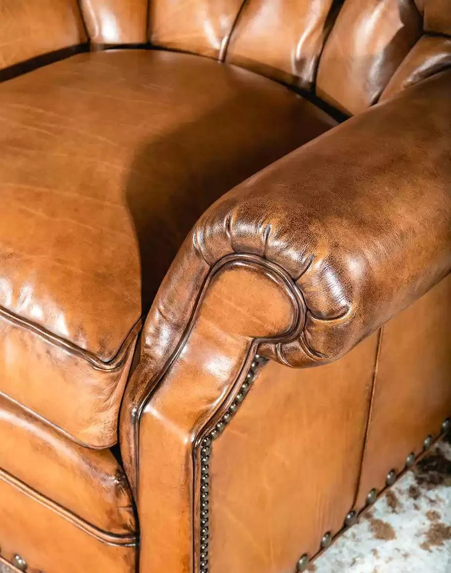 Artisan Leather Tufted Chair / Ottoman