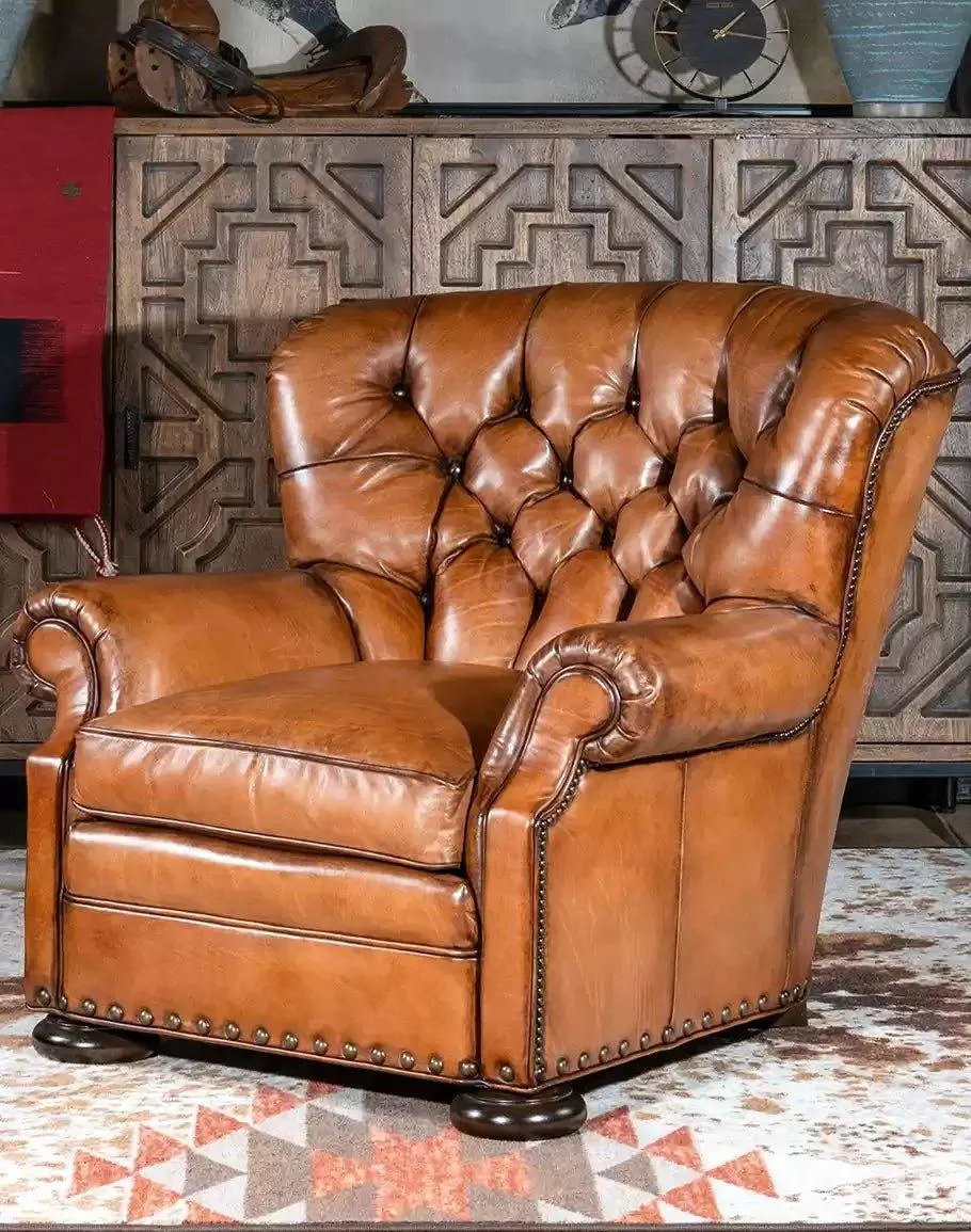 Artisan Leather Tufted Chair / Ottoman