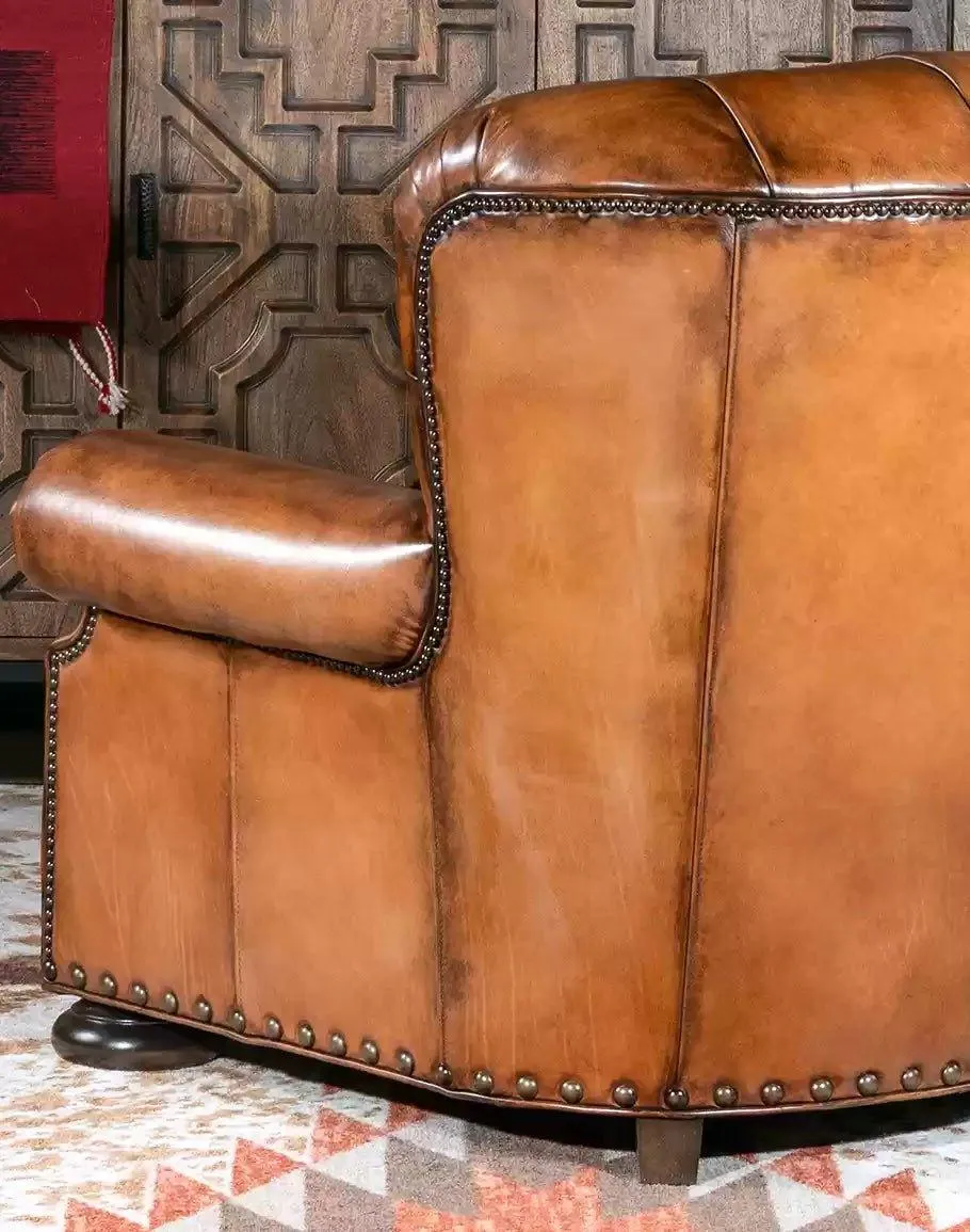 Artisan Leather Tufted Chair / Ottoman