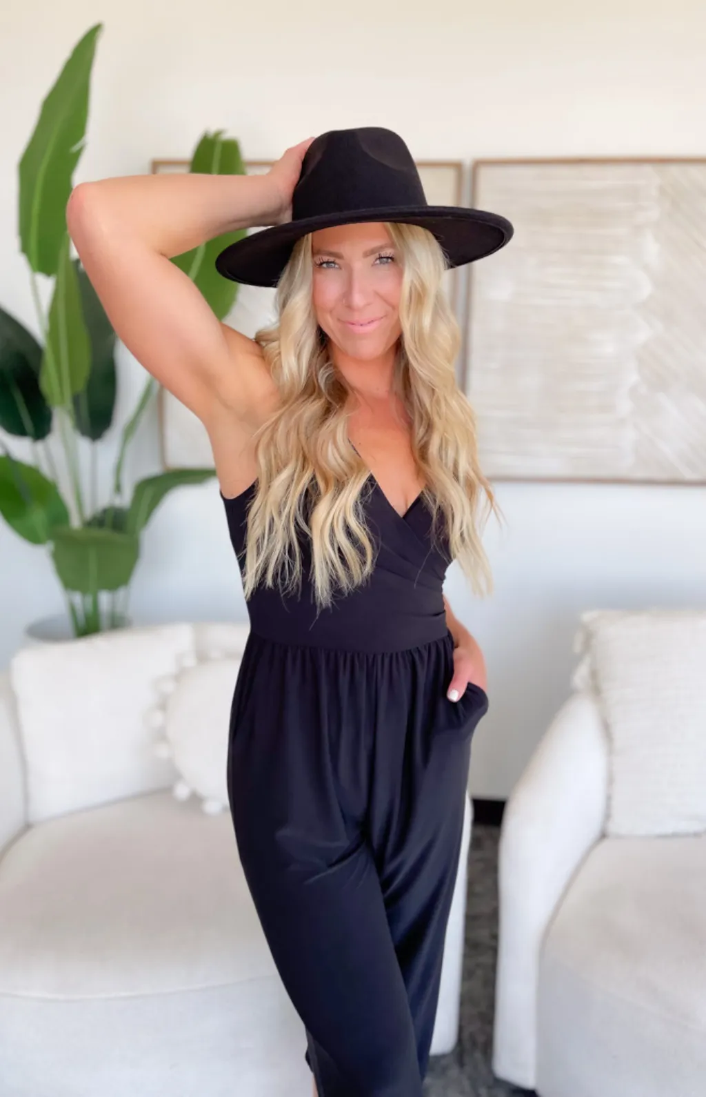 Aubrey Black Tank Top Jumpsuit