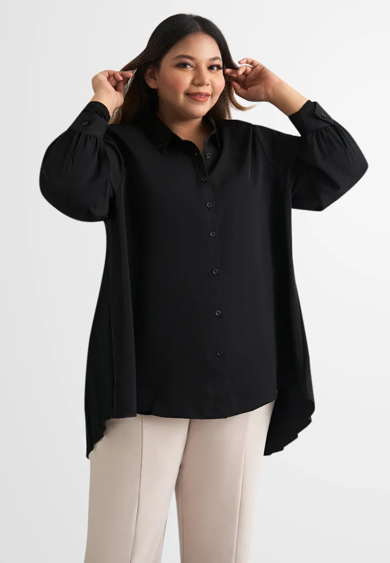 Bailey Back Pleat Boxy Shirt Blouse