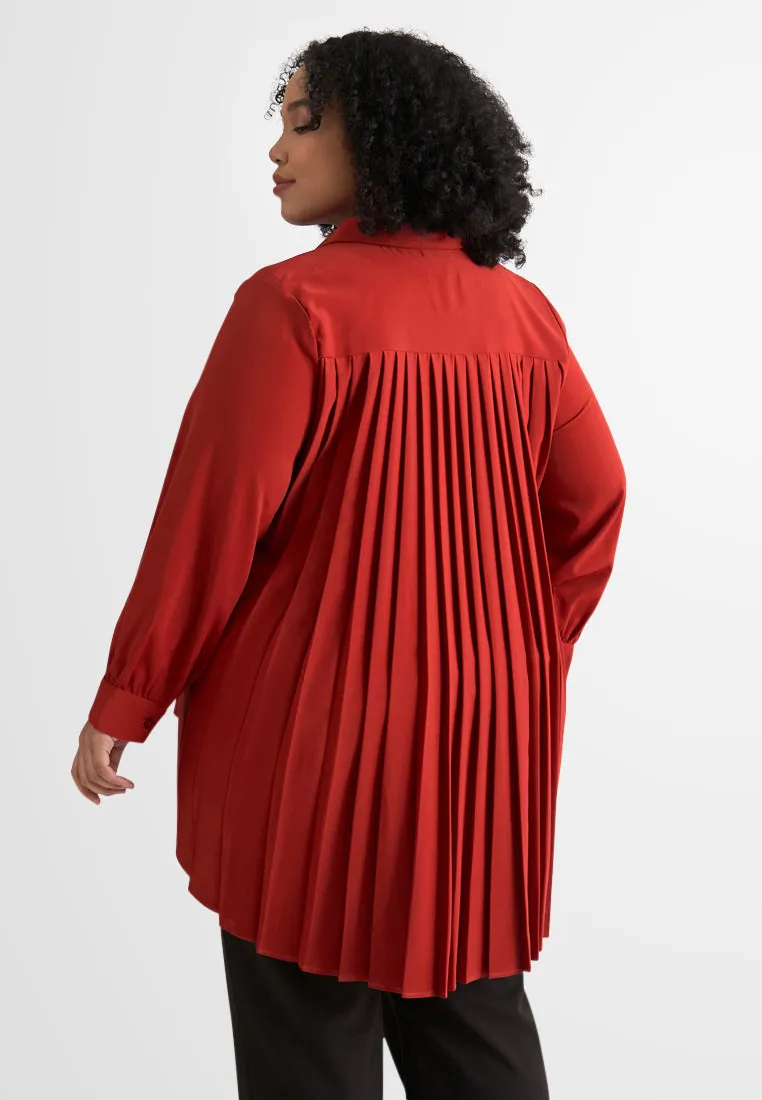 Bailey Back Pleat Boxy Shirt Blouse