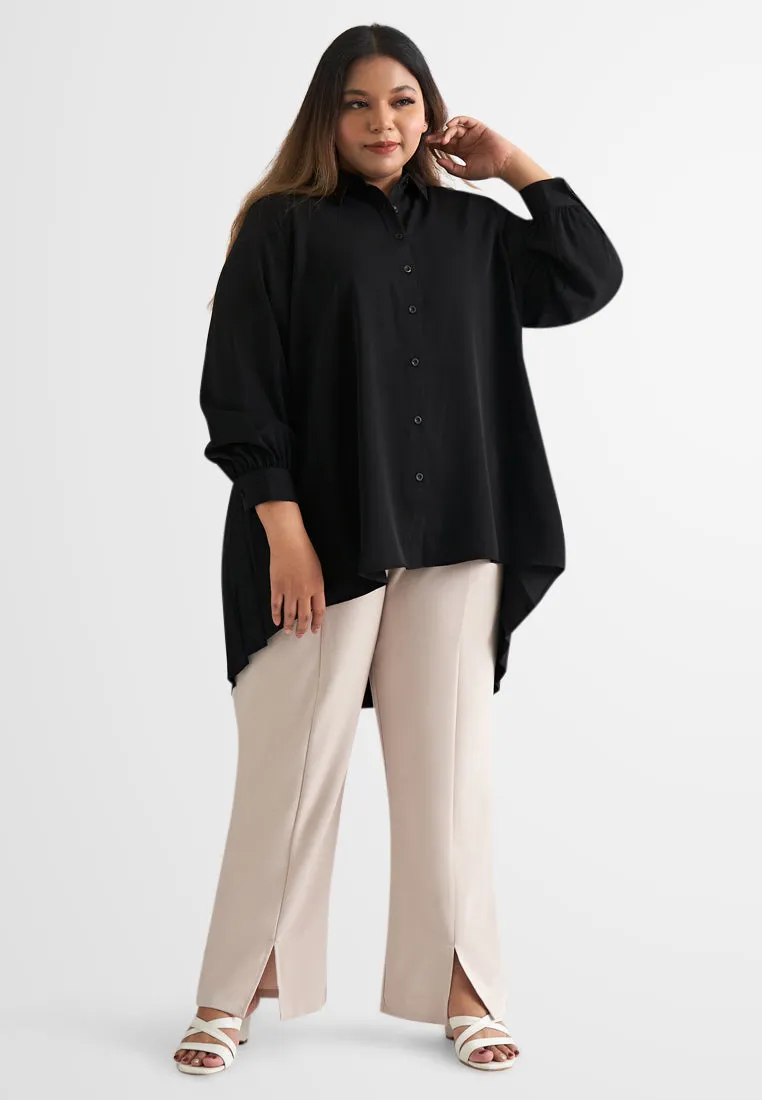 Bailey Back Pleat Boxy Shirt Blouse