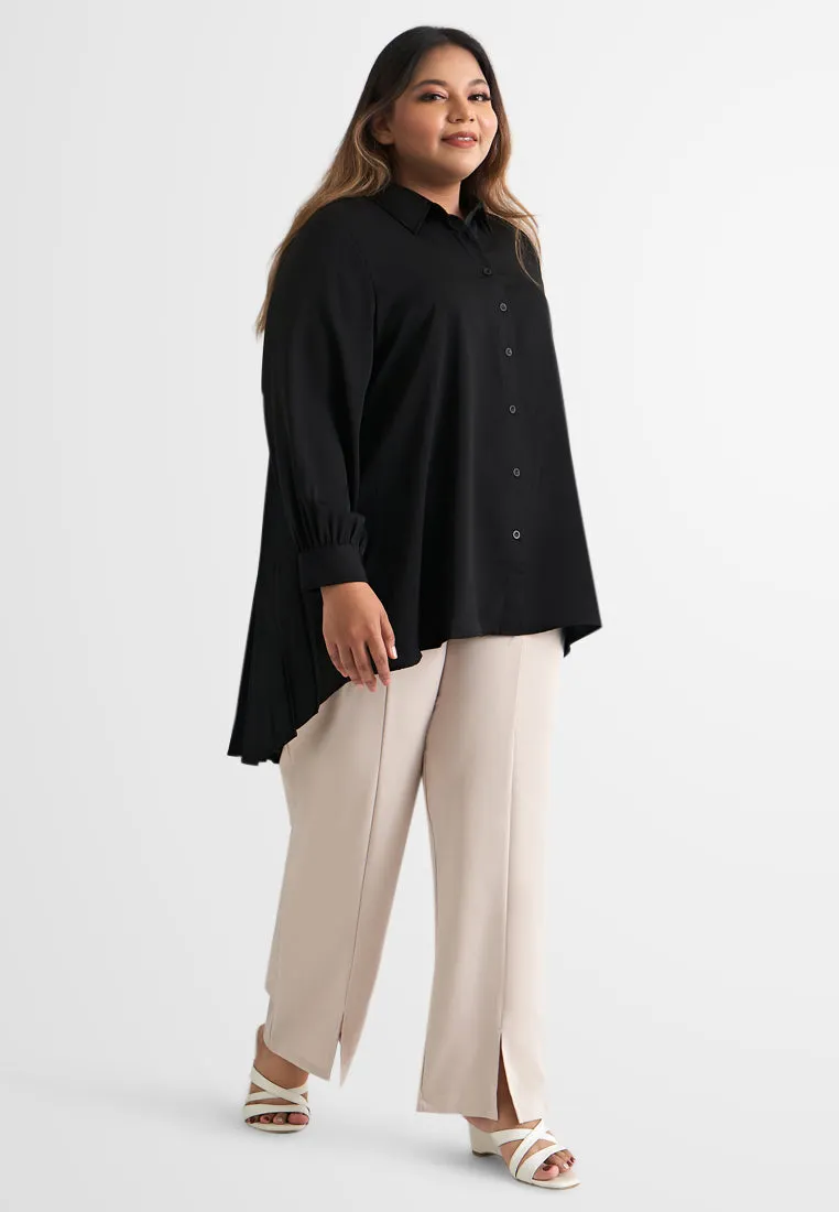 Bailey Back Pleat Boxy Shirt Blouse