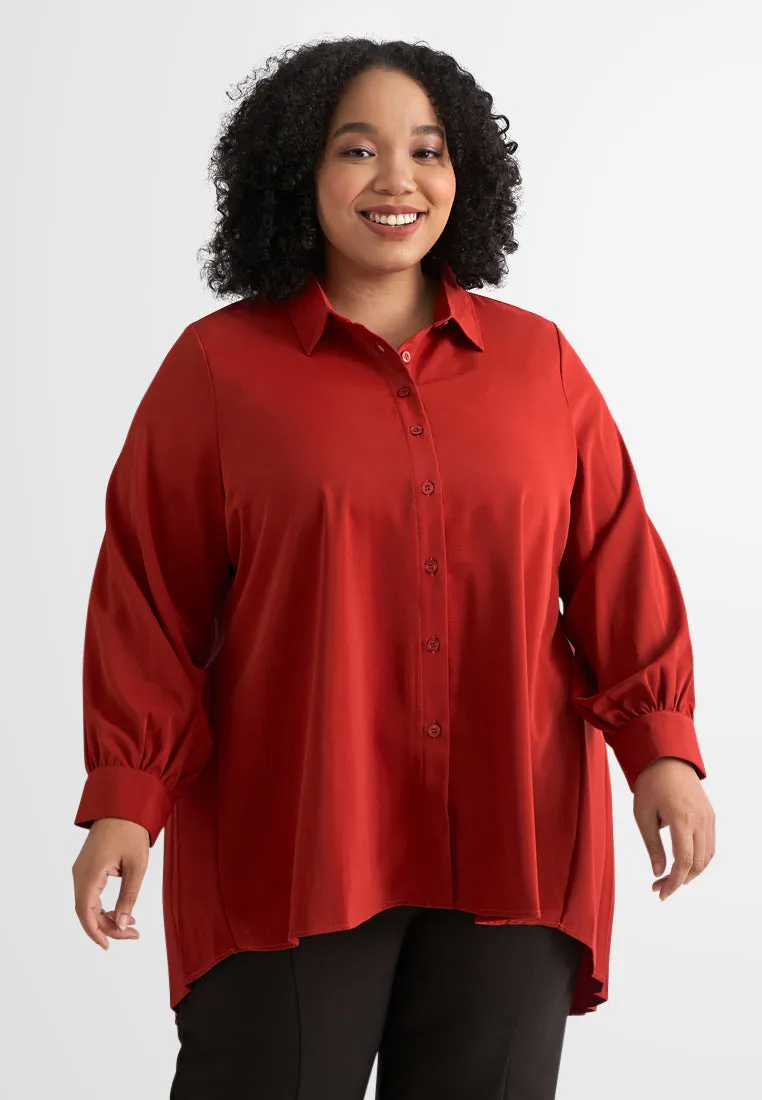 Bailey Back Pleat Boxy Shirt Blouse