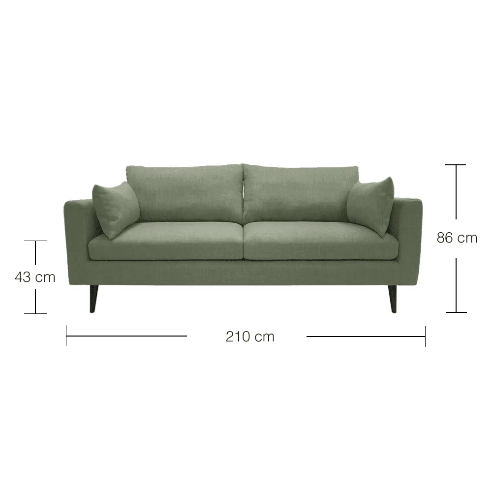 Benz 3 Seater Fabric Sofa by Zest Livings (Eco clean | Water Repellent)