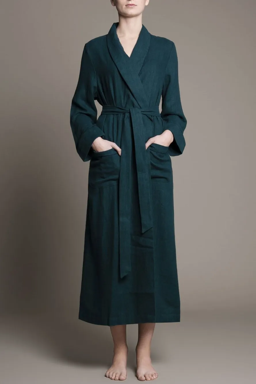 BIANCA LINEN LONG ROBE - Archive