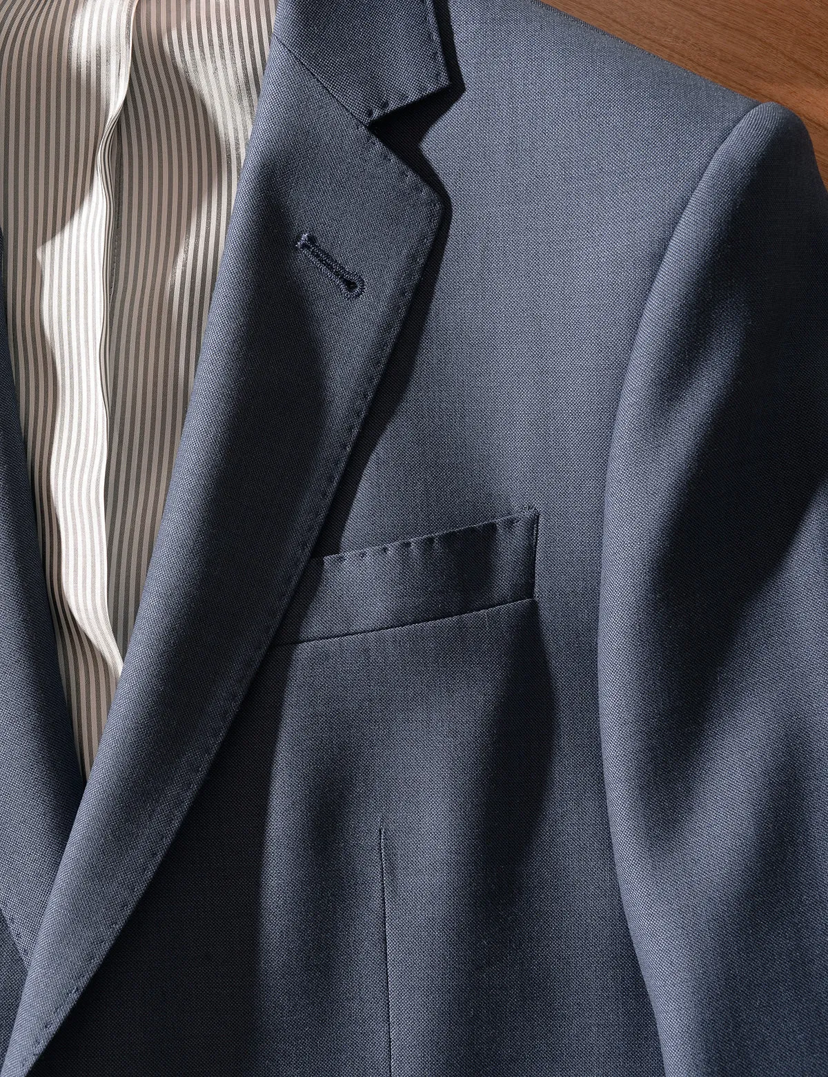 BKT50 Tailored Jacket in Wool Sharkskin - Haze Blue