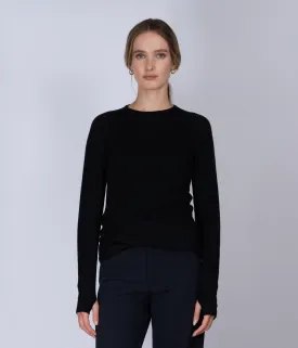 Black Merino Active Training Long-Sleeve TOP