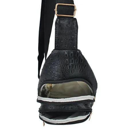 Black NGIL Textured Faux Leather Fashion Sling Bag