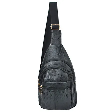 Black NGIL Textured Faux Leather Fashion Sling Bag