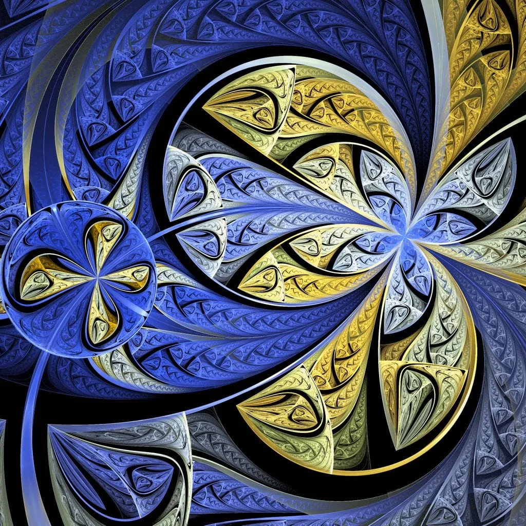 Blue and Yellow Fractal Design