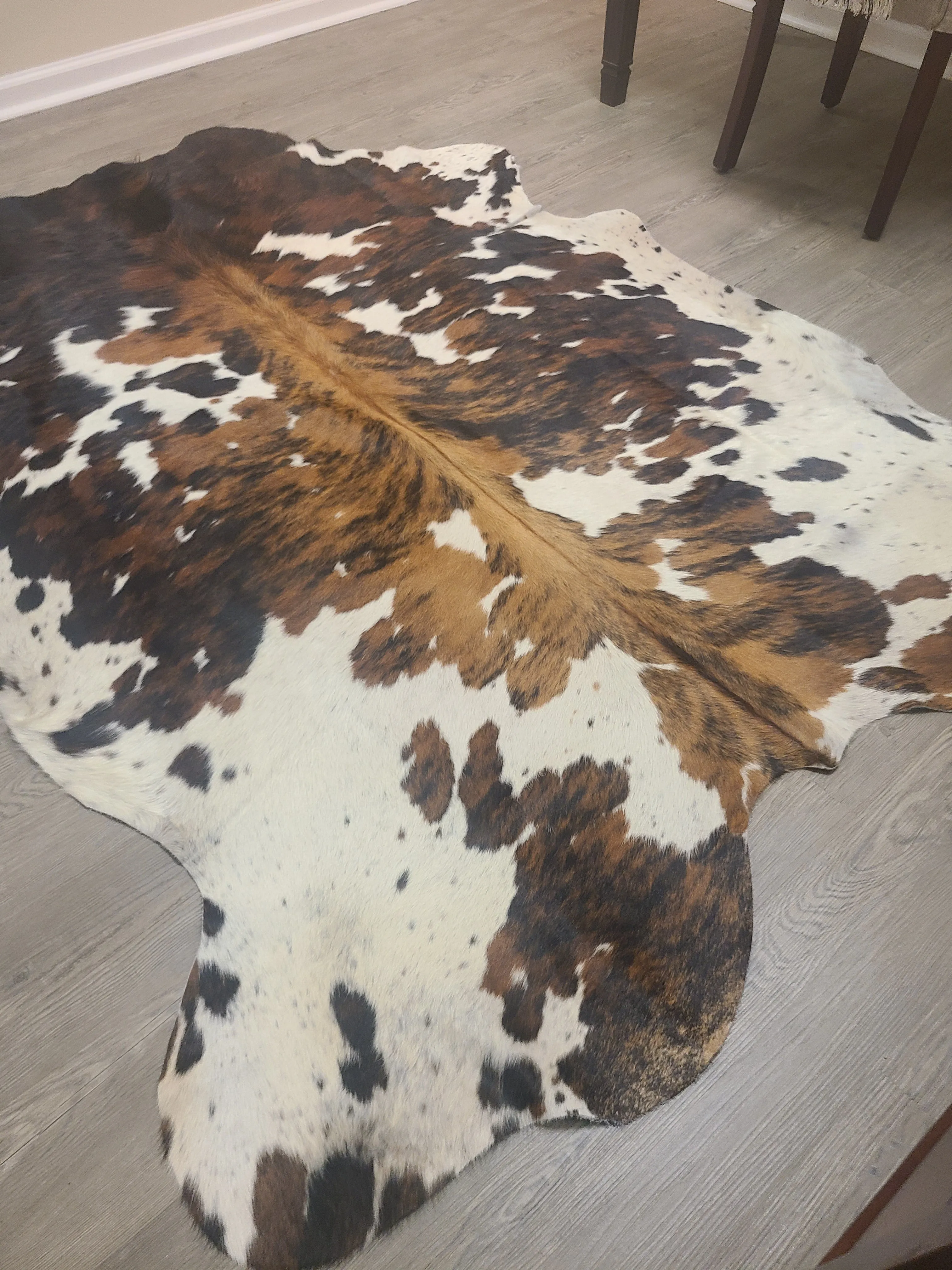 Brazilian Cowhide Rug - Tri-Color - 8 ft x 6 ft