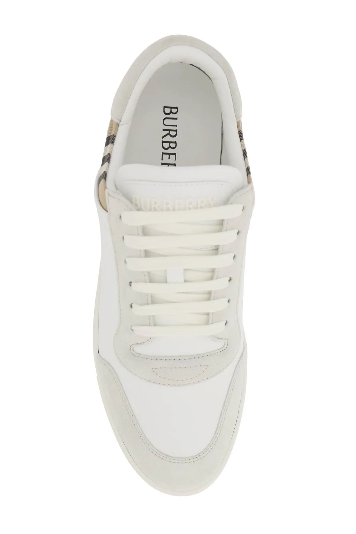 BURBERRY check leather sneakers