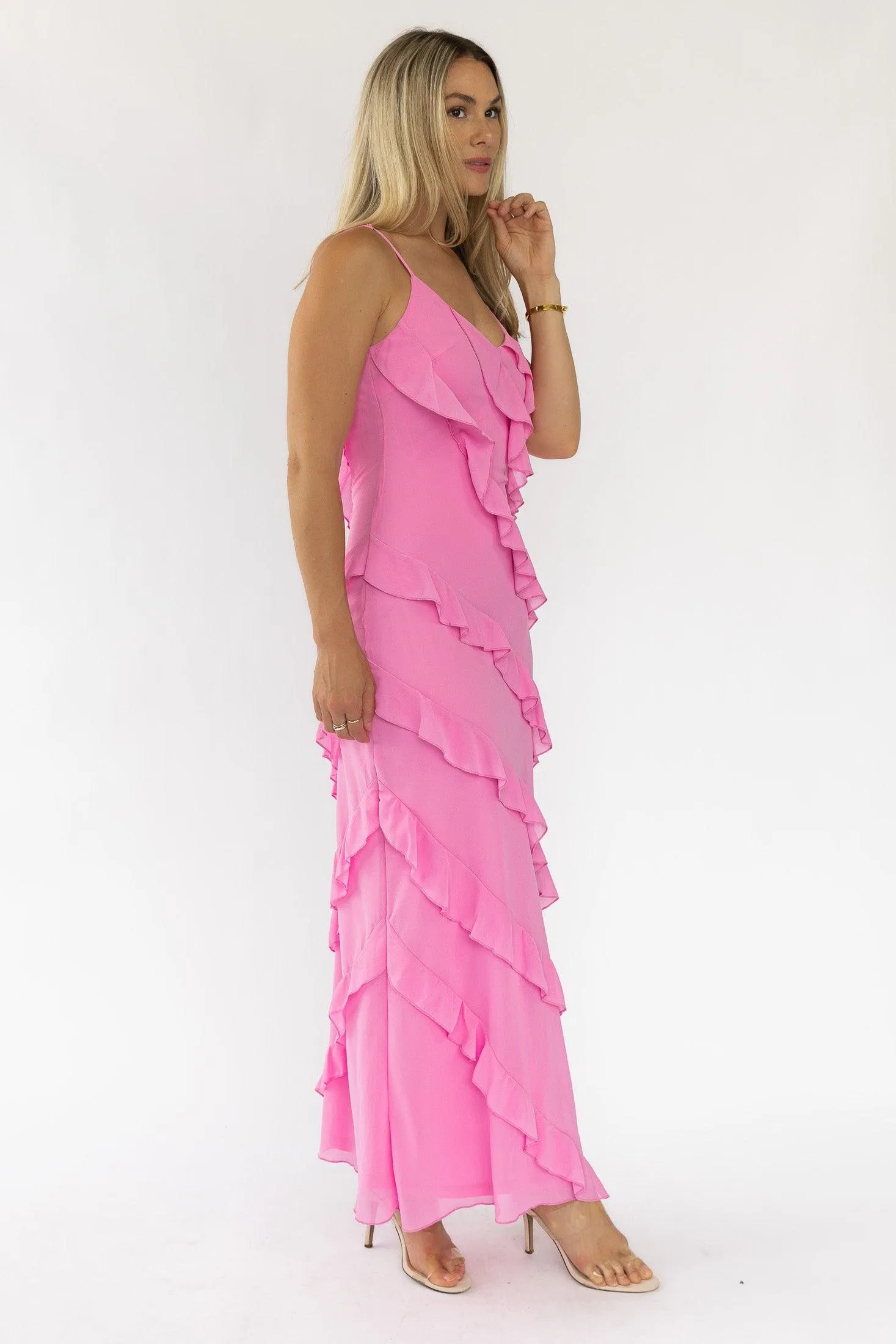 Caelyn Pink Tiered Maxi Dress - Final Sale