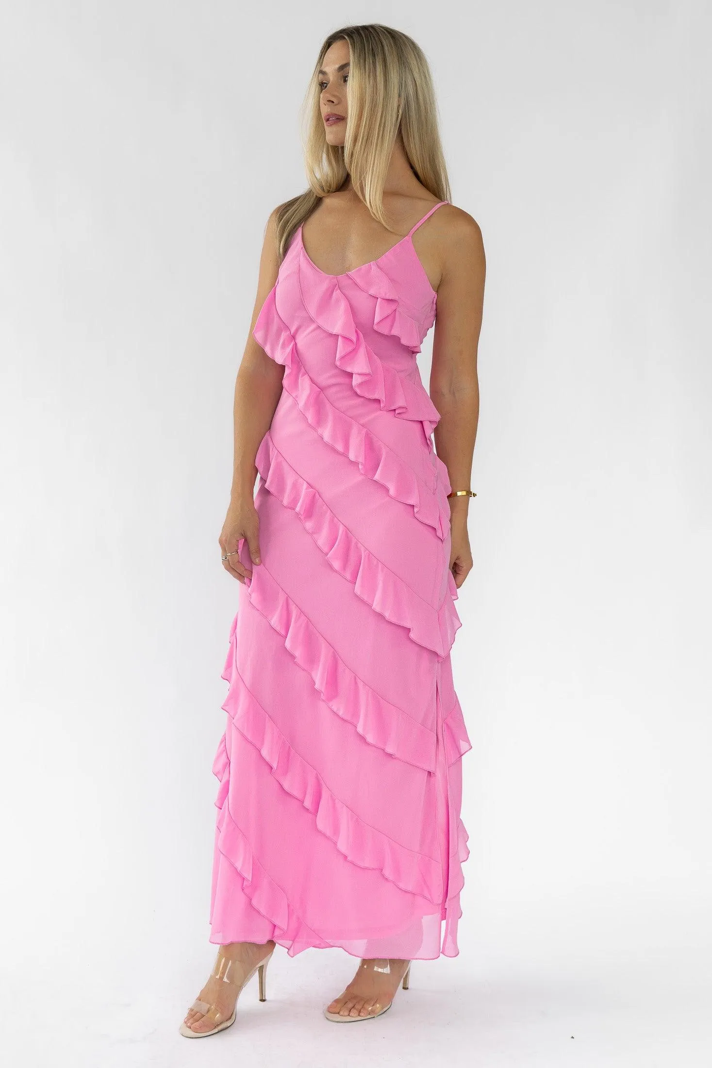 Caelyn Pink Tiered Maxi Dress - Final Sale