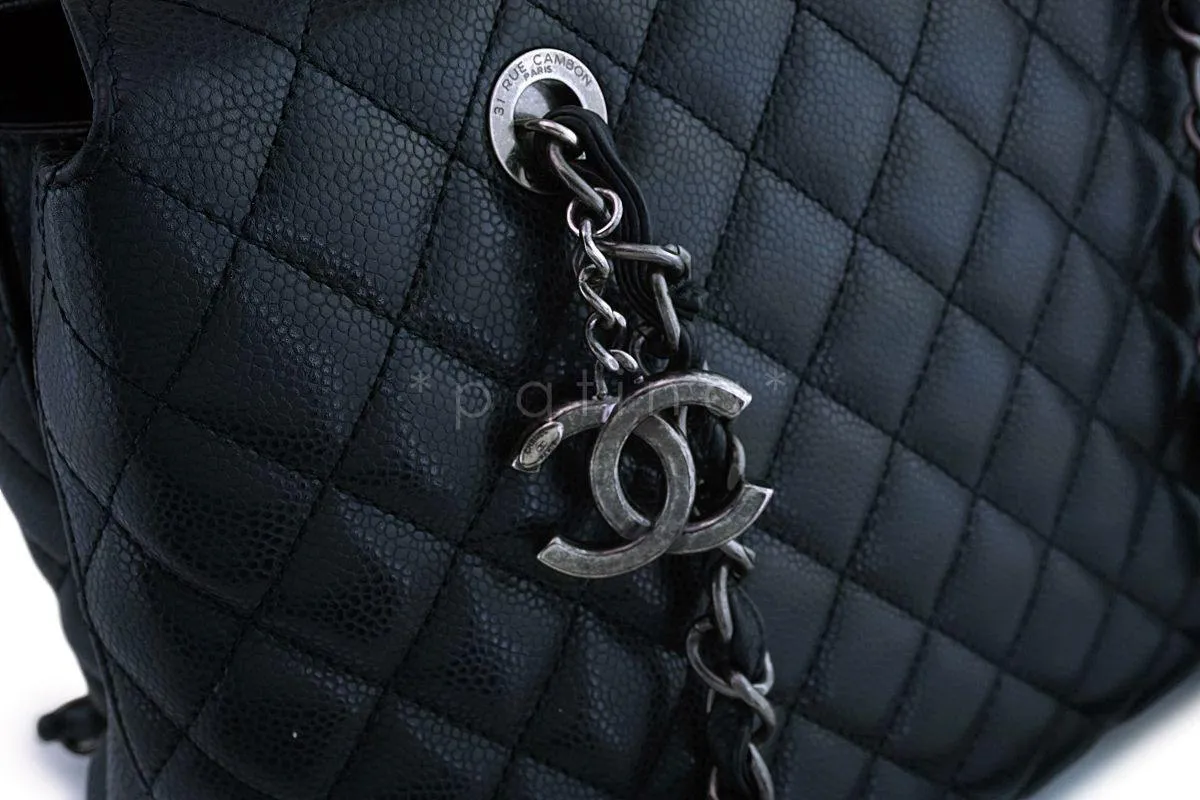 Chanel Black Caviar Classic Quilted Business Tote Bag RHW