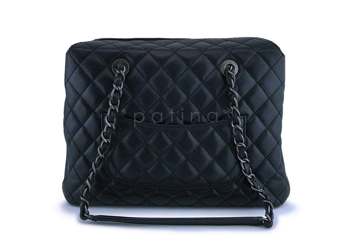 Chanel Black Caviar Classic Quilted Business Tote Bag RHW