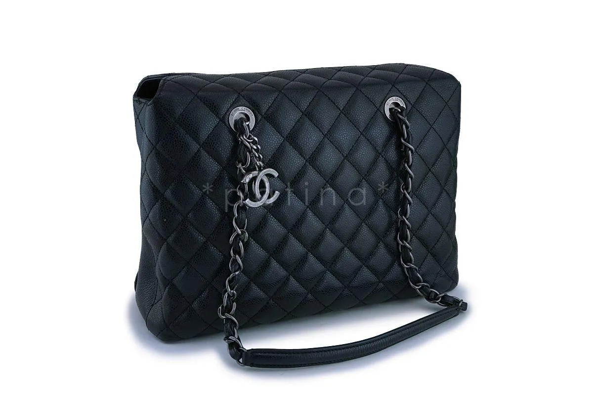 Chanel Black Caviar Classic Quilted Business Tote Bag RHW