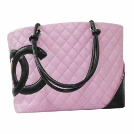 Chanel Cambon Quilted Large Pink Calfskin Leather Tote