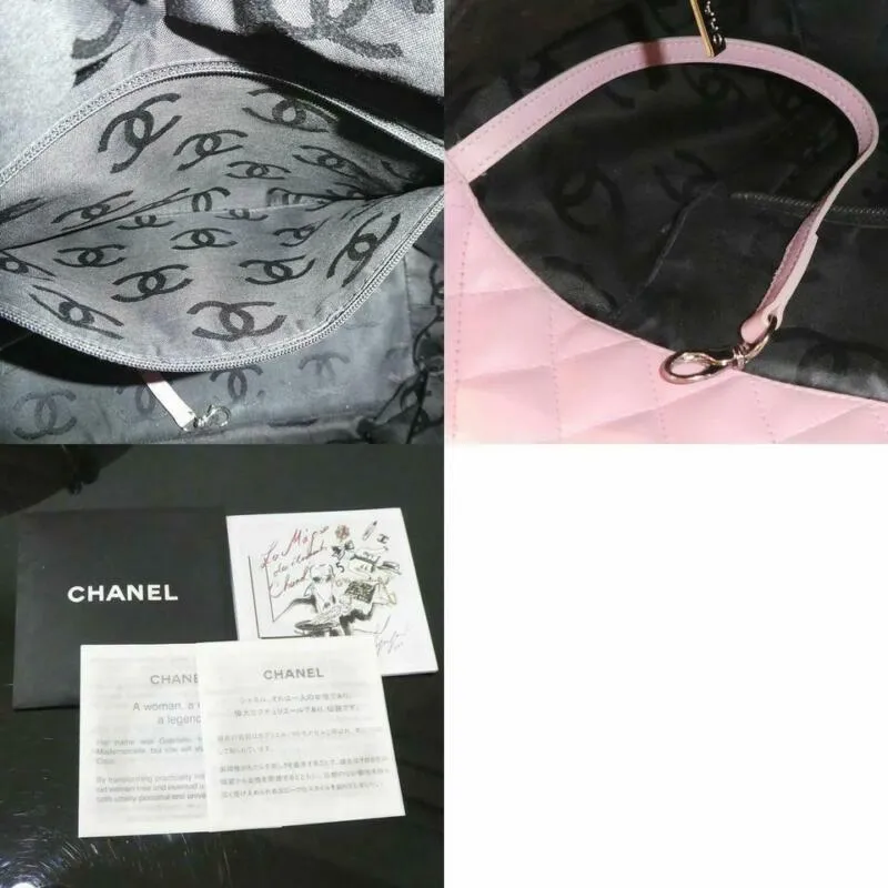 Chanel Cambon Quilted Large Pink Calfskin Leather Tote