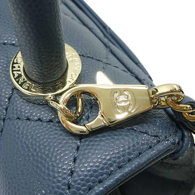 CHANEL Shoulder bag Matelasse COCO Handle XXS 2Way Chain Ashe blue Graind Calf(Caviarskin) Champagne Gold HW AS2215[BRAND NEW][Authentic]