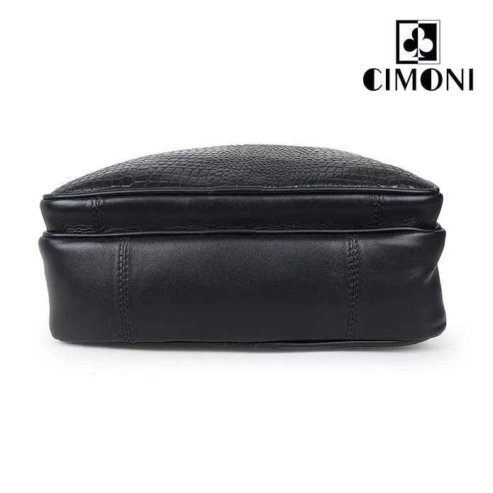 CIMONI® Premium Genuine Leather Bag for Men Stylish Trendy Design With Adjustable Straps