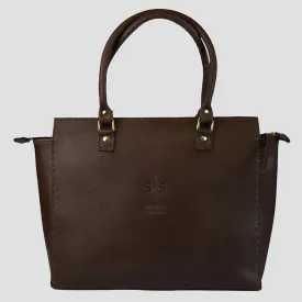 Classic Naomi Leather Handbag - Chocolate Brown