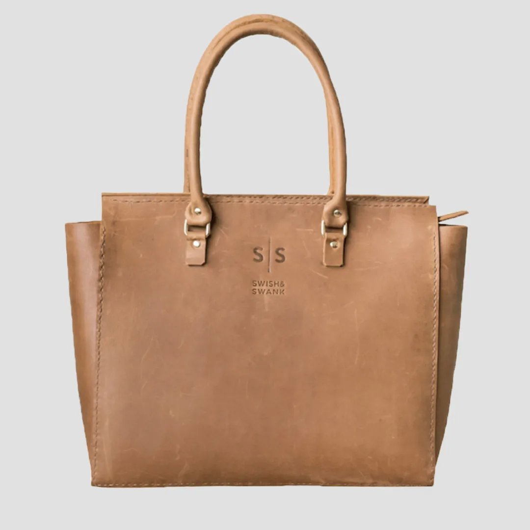 Classic Naomi Leather Handbag - Cognac Collection