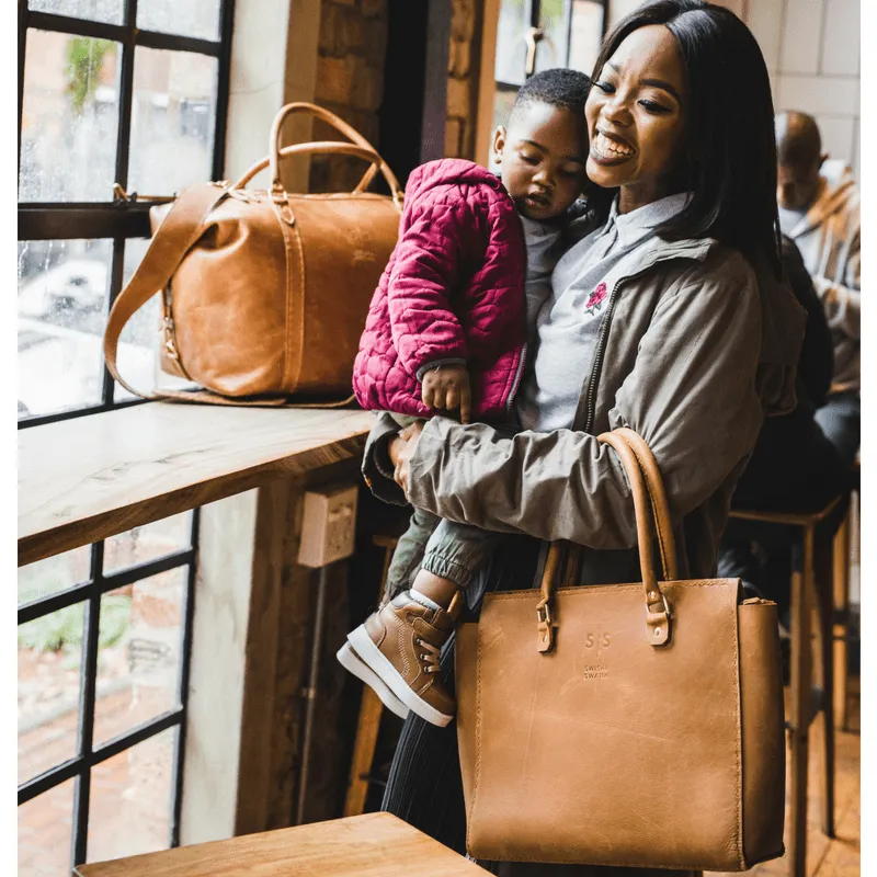 Classic Naomi Leather Handbag - Cognac Collection