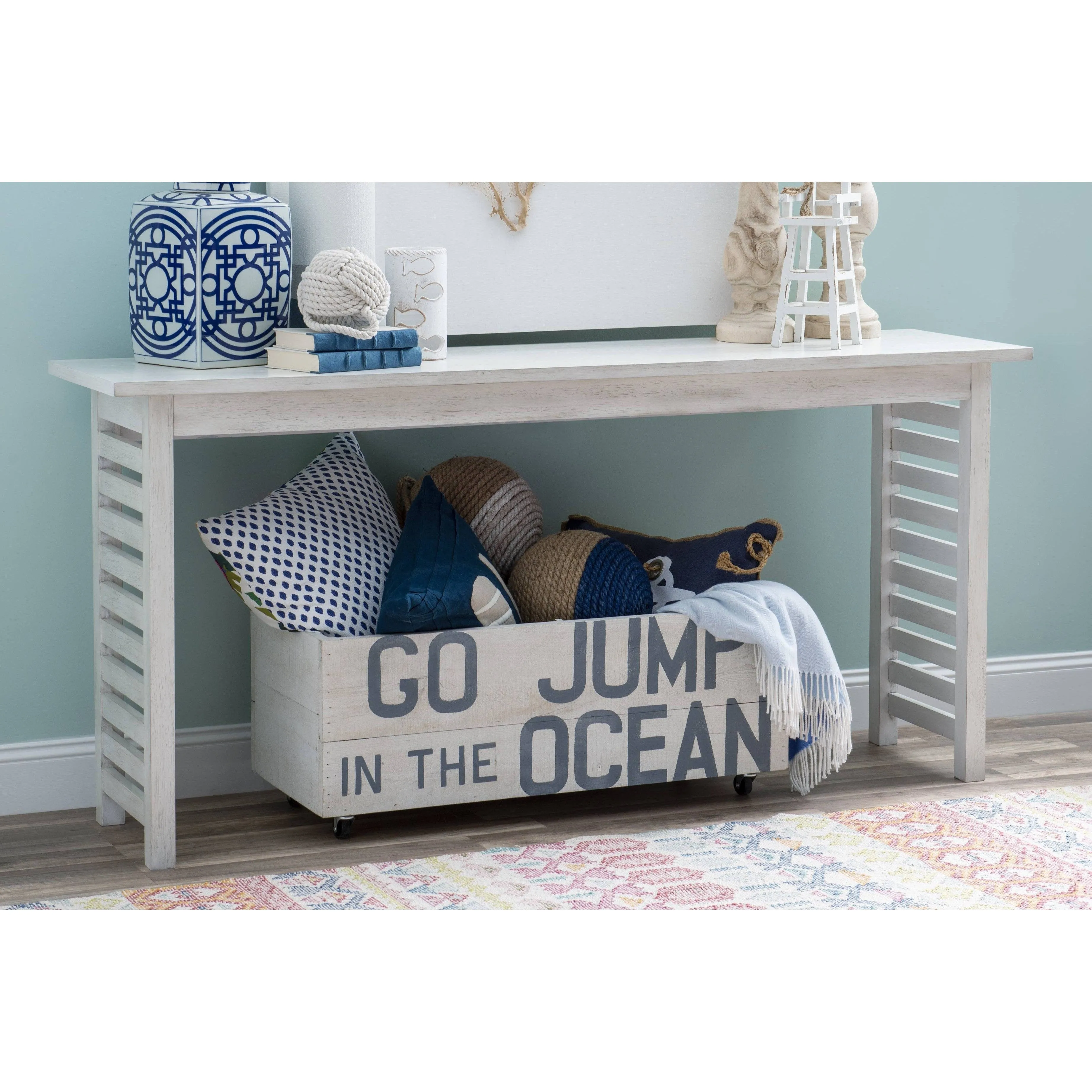 Coastal White 72" Console Table