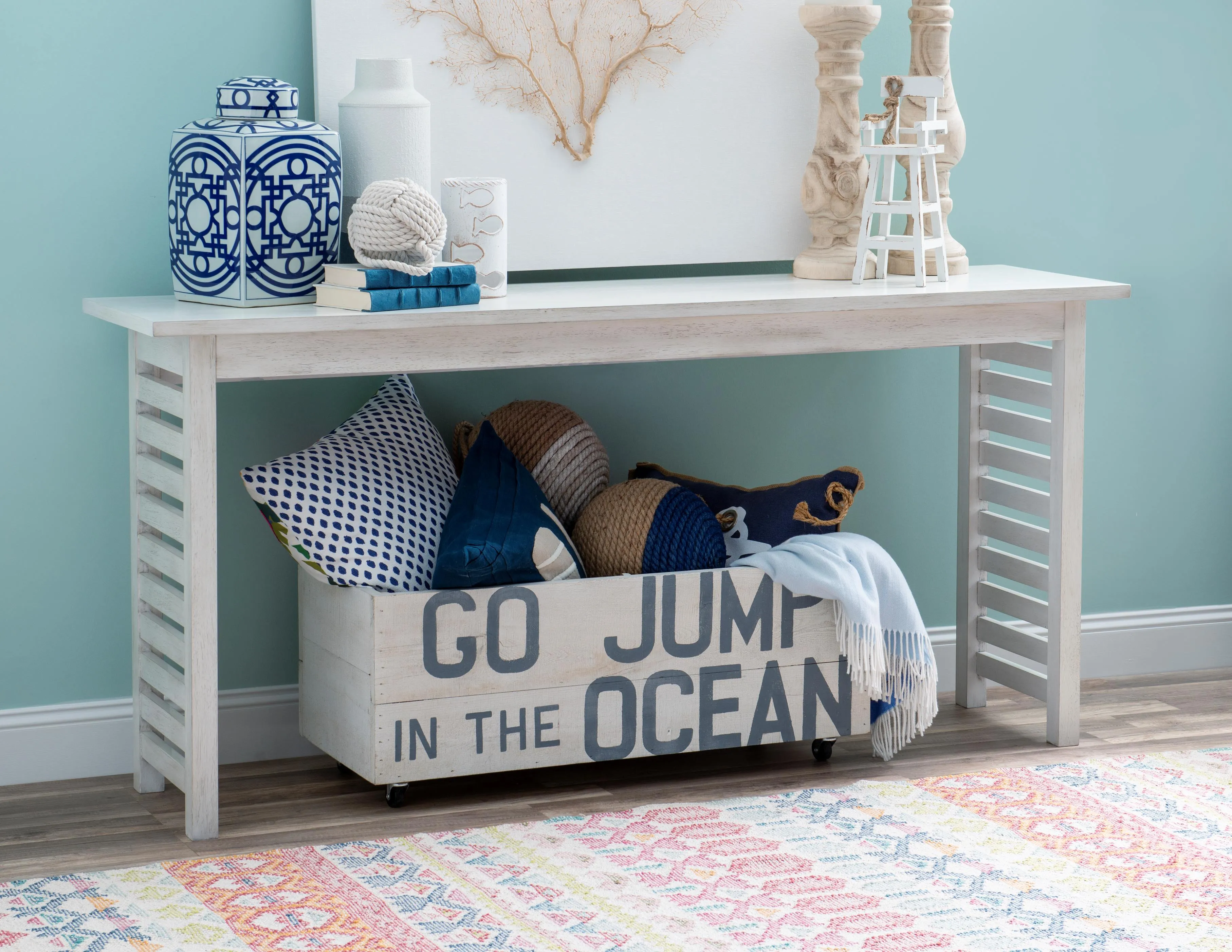 Coastal White 72" Console Table