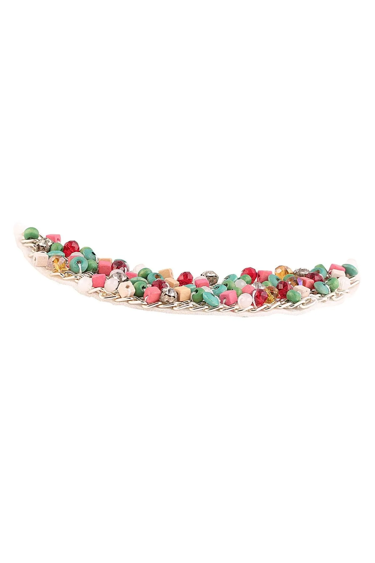 Colourful Multicoloured Diamond Beaded Neck