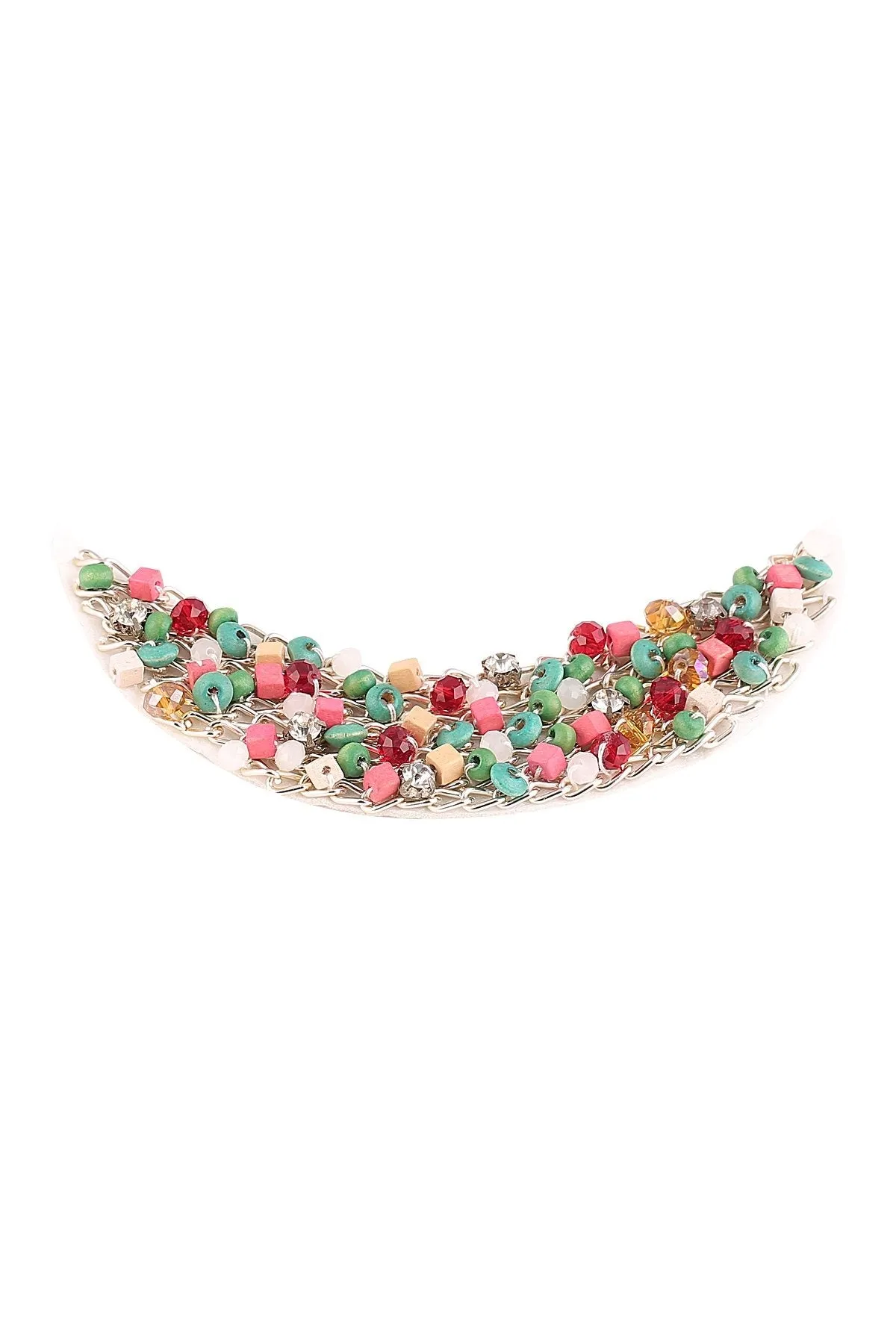 Colourful Multicoloured Diamond Beaded Neck