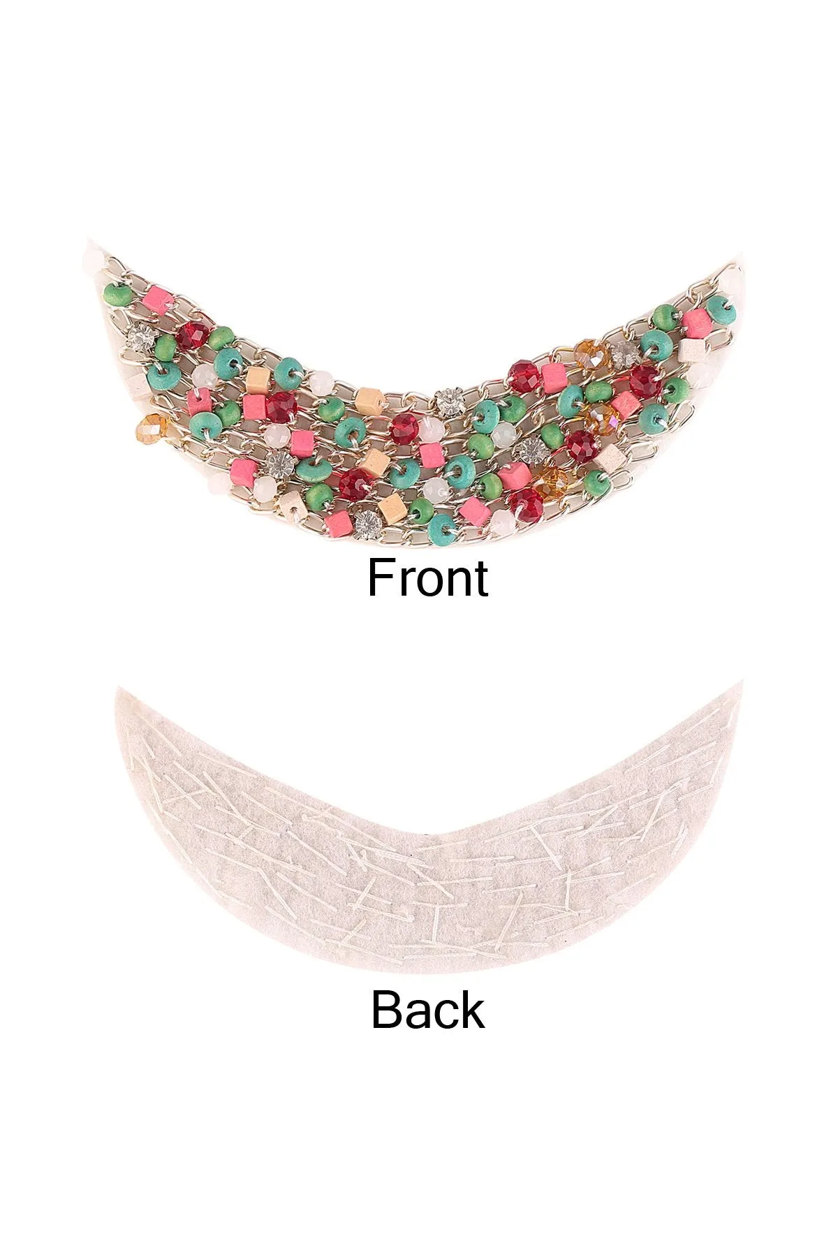 Colourful Multicoloured Diamond Beaded Neck