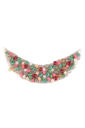 Colourful Multicoloured Diamond Beaded Neck