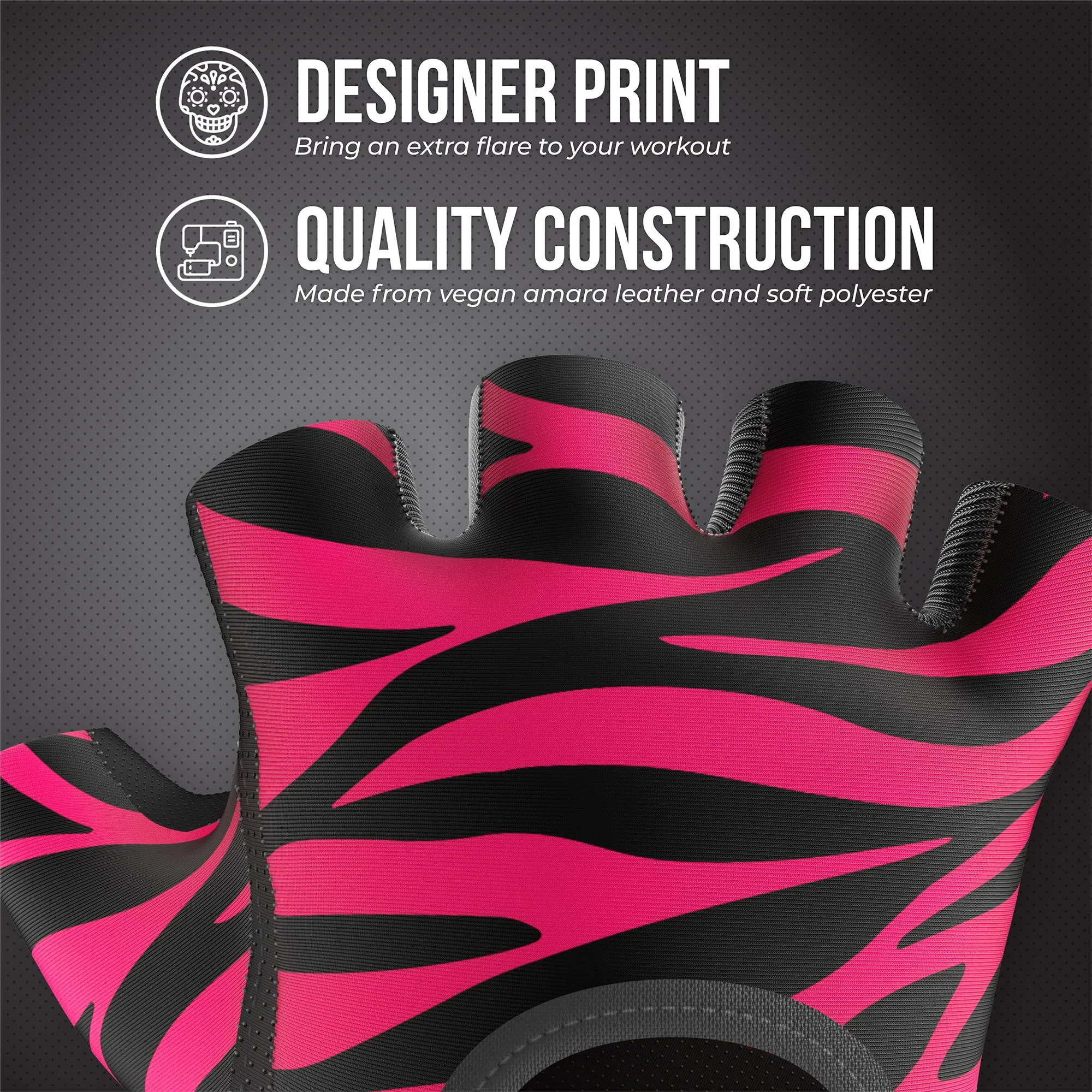 Contraband Pink Label 5277 Womens Design Series Zebra Print Lifting Gloves