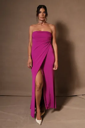 Cosima Slinky Strapless Maxi Dress - Violet