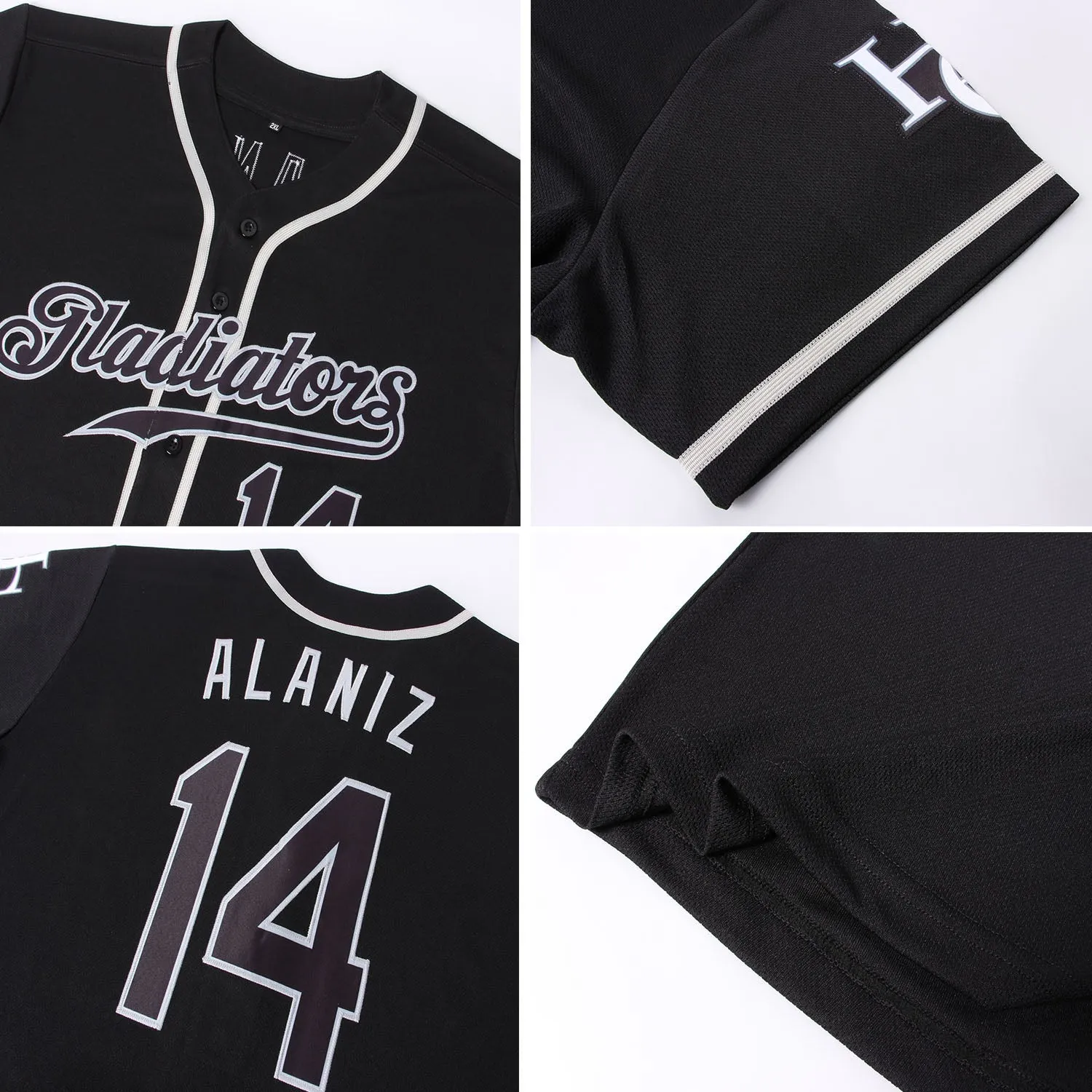 Custom Black Black-Gray Authentic Baseball Jersey