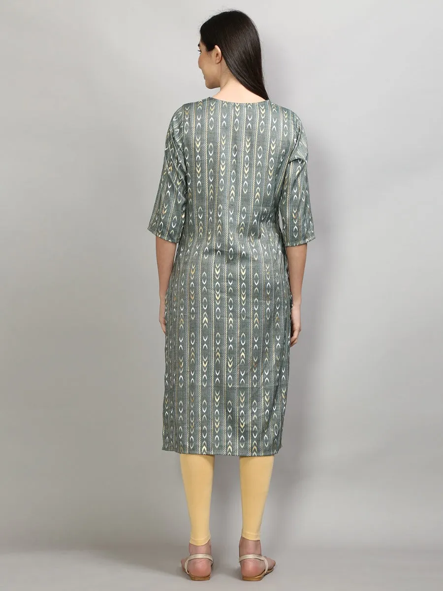 Dazzling Dark Green Geometric Printed Kurta