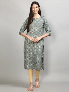 Dazzling Dark Green Geometric Printed Kurta