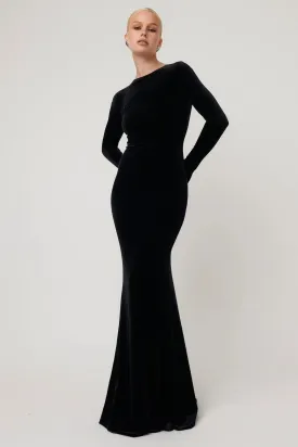 Delphine Maxi Dress - Black Velvet