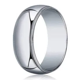 Designer 6 mm Traditional Fit Milgrain 10K White Gold Wedding Band