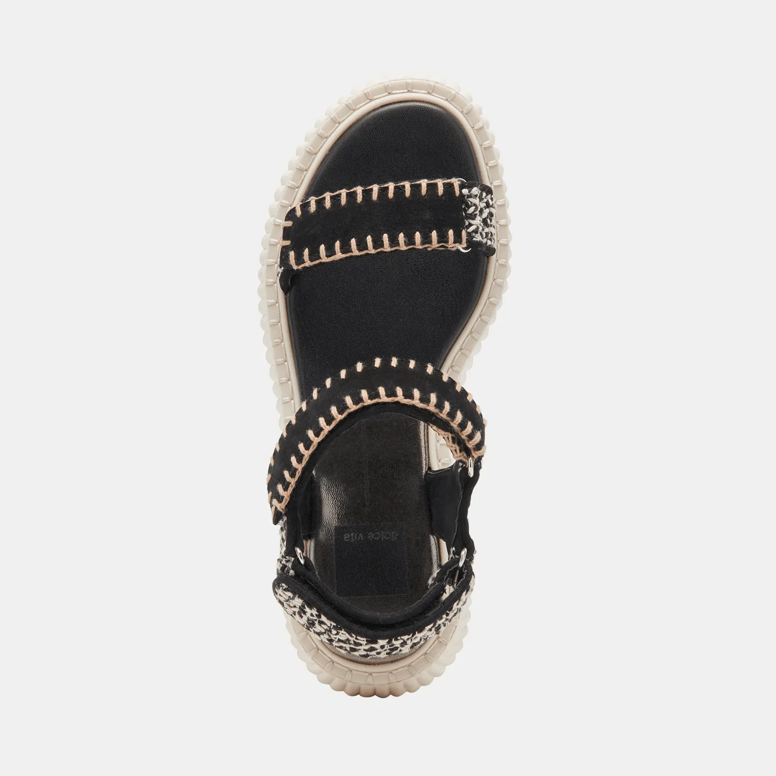 Dolce Vita Debra Sandals in Black White Nubuck