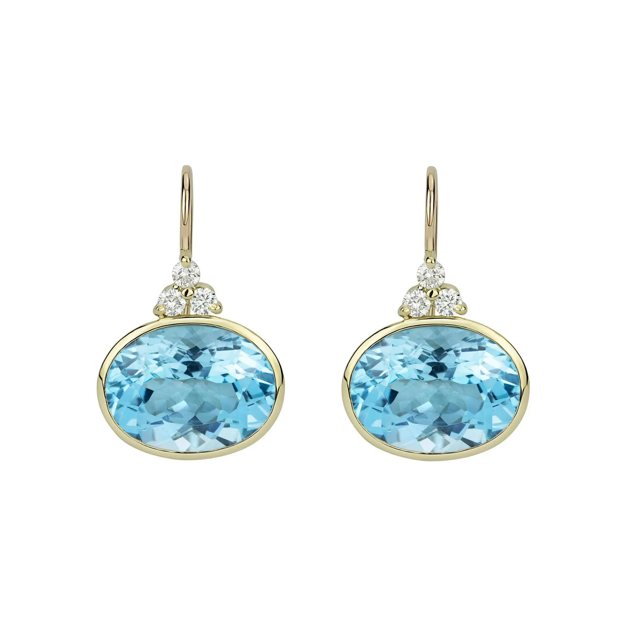 Earrings - Blue Topaz And Diamond