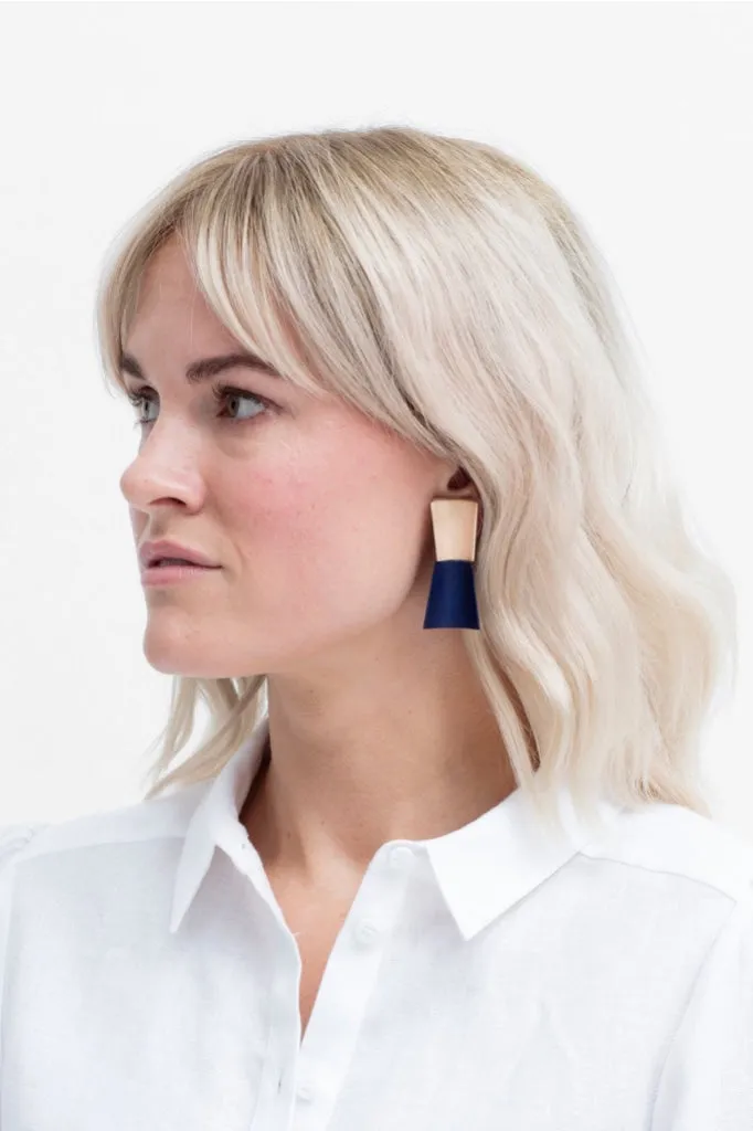 Elk The Label - Verkko Earring - Natural/navy